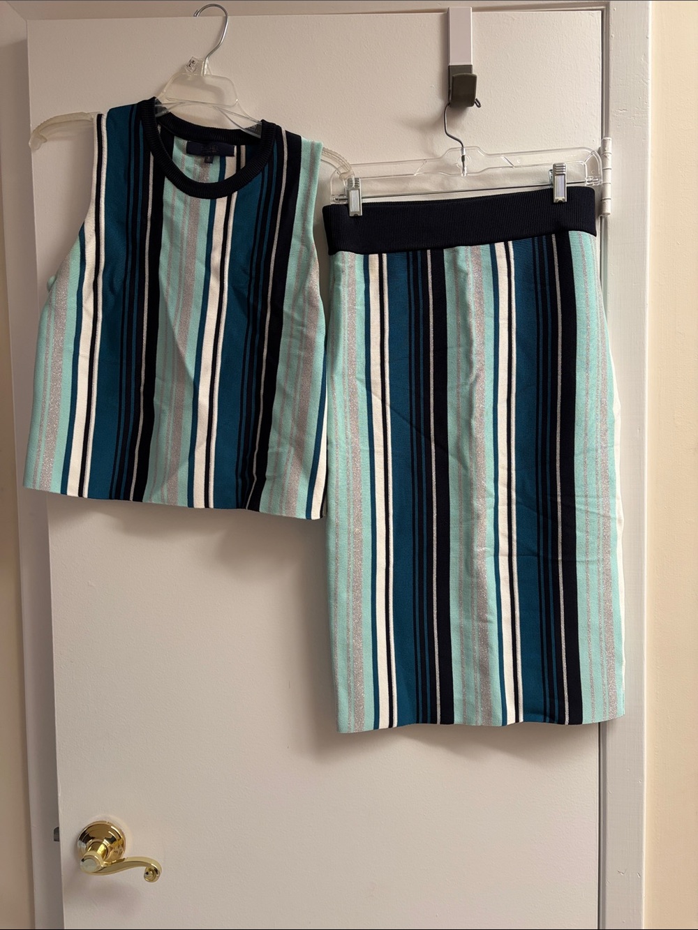 Rachel Rachel Roy Match Set - Striped Mint and Navy Pencil Skirt and top